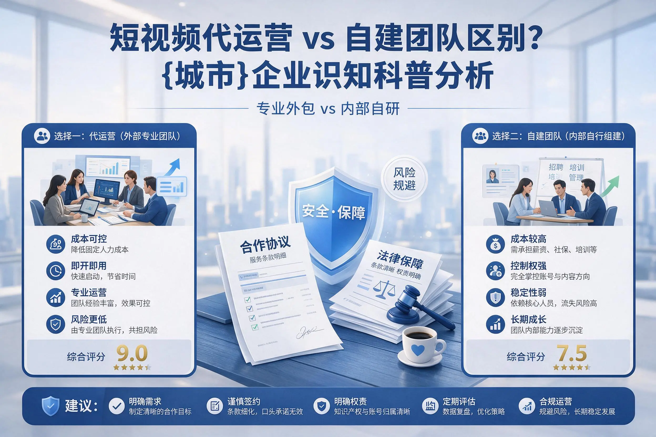 短视频代运营与自建团队区别?肇庆企业认知科普分析