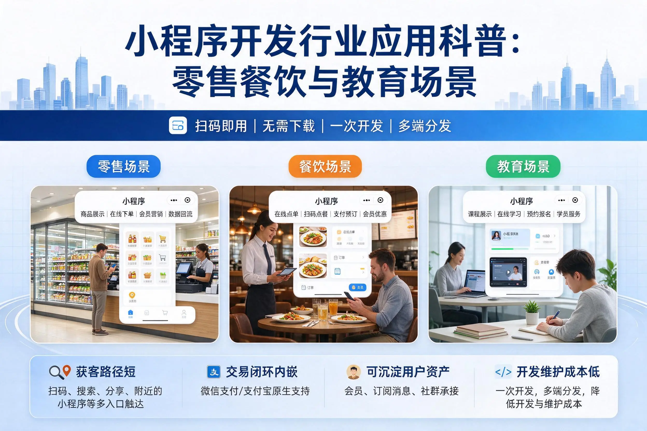 肇庆小程序开发行业应用科普:零售餐饮与教育场景