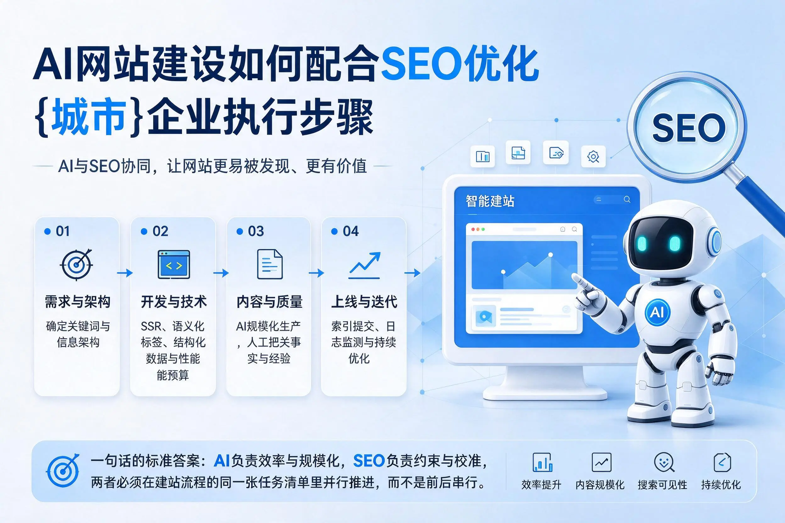 AI网站建设如何配合SEO优化,肇庆企业执行步骤