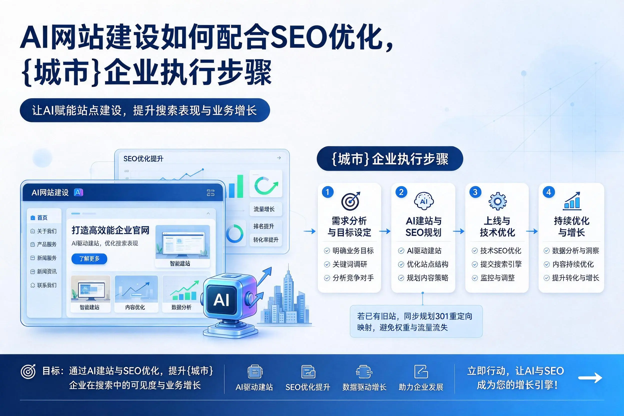 AI网站建设如何配合SEO优化,肇庆企业执行步骤