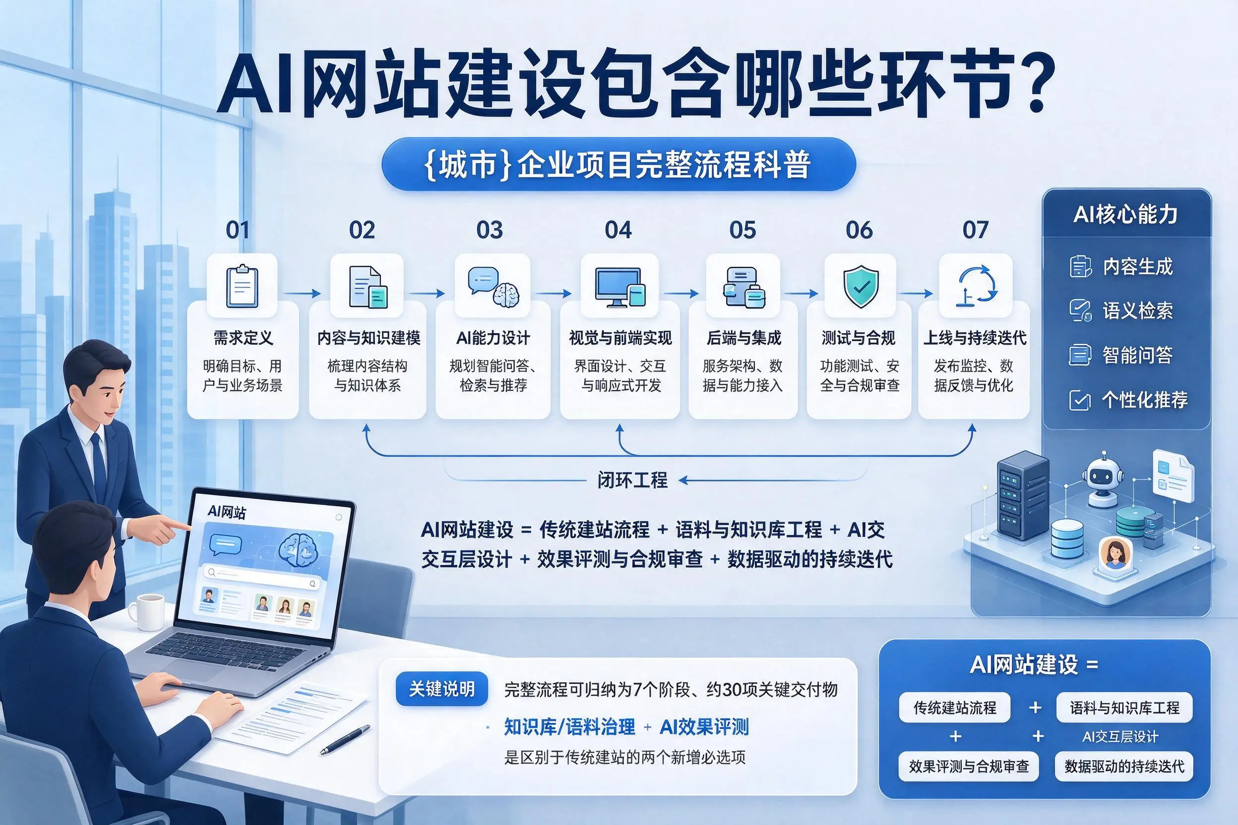 AI网站建设包含哪些环节？肇庆企业项目完整流程科普