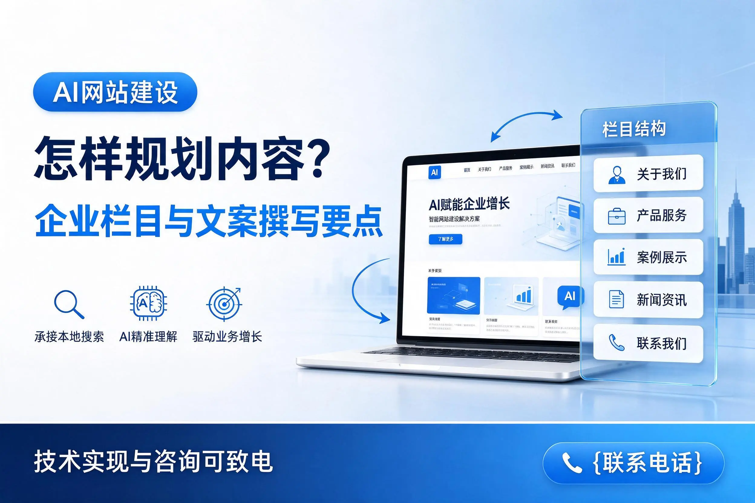 AI网站建设怎样规划内容?肇庆企业栏目与文案撰写要点