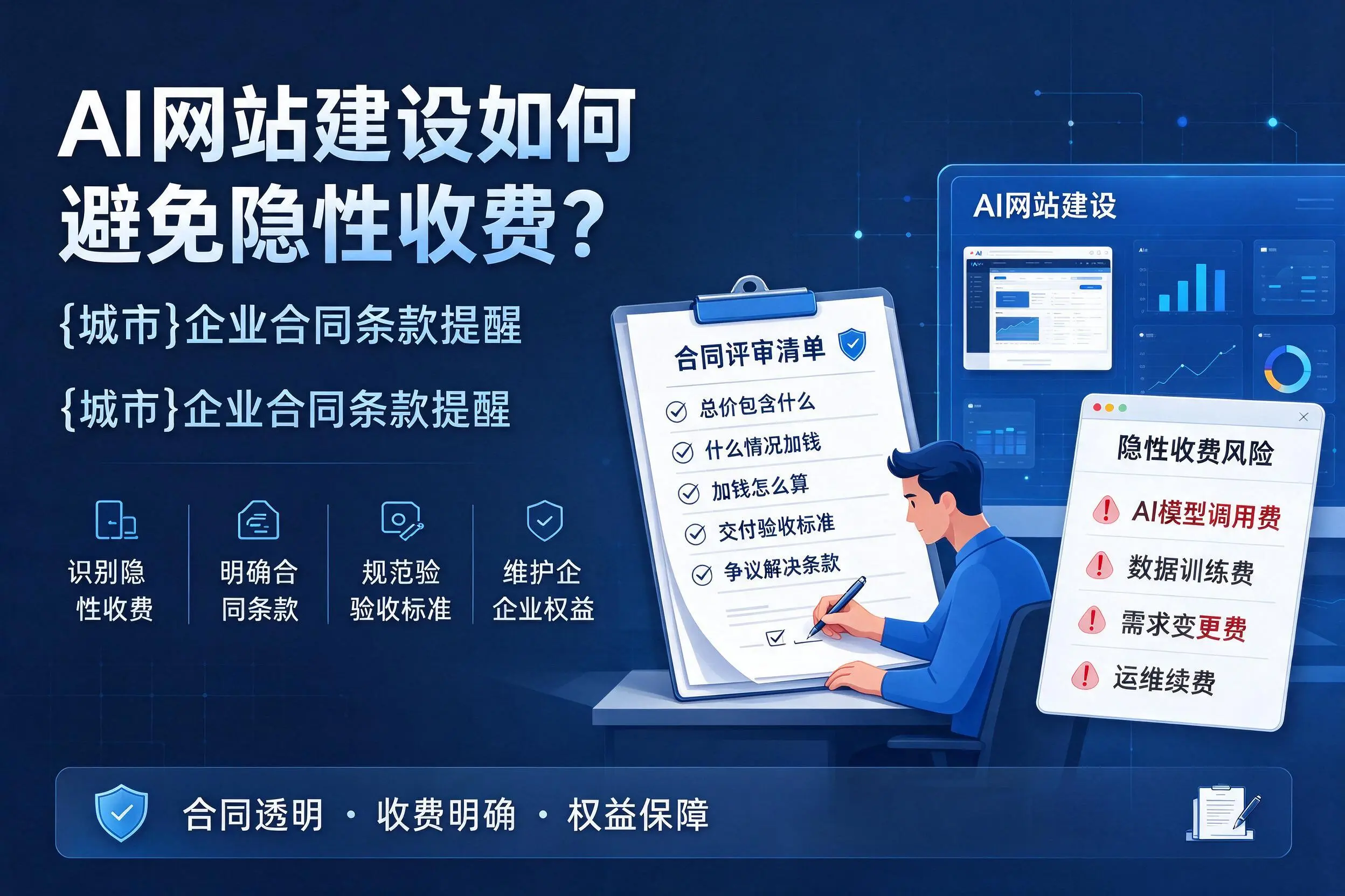 AI网站建设如何避免隐性收费?肇庆企业合同条款提醒